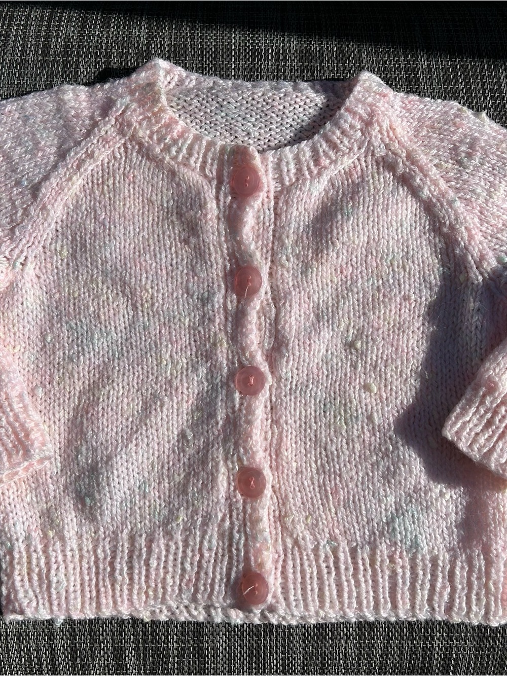 NEW Handmade Delicate Soft Pastel Pink Infant Baby Girl Cardigan.